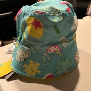 Disney Bright Yellow Bucket Hat with Fun Graphic. Unisex. Two sided